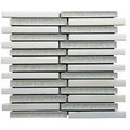 Intrend Tile 075 x 6 in Ceramic  Stone Linear Mosaic Blend White CT001C